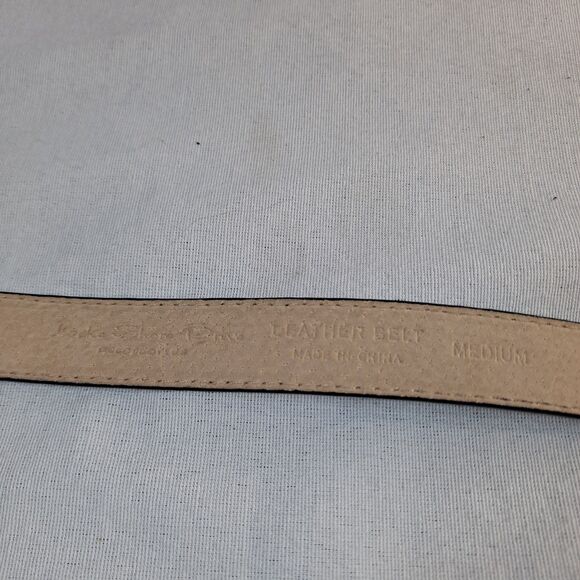 Lake Shore Drive Accessories Belt Croc Embossed Chain Black Leather Women's M - Picture 7 of 10